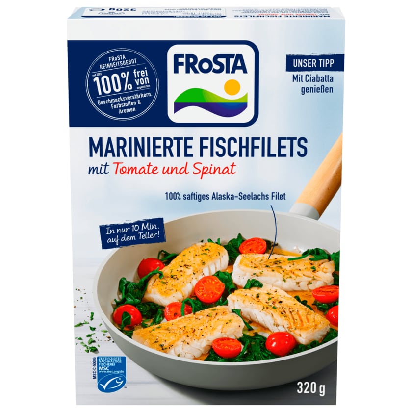 Frosta Marinierte Fischfilets Tomate & Spinat 320g